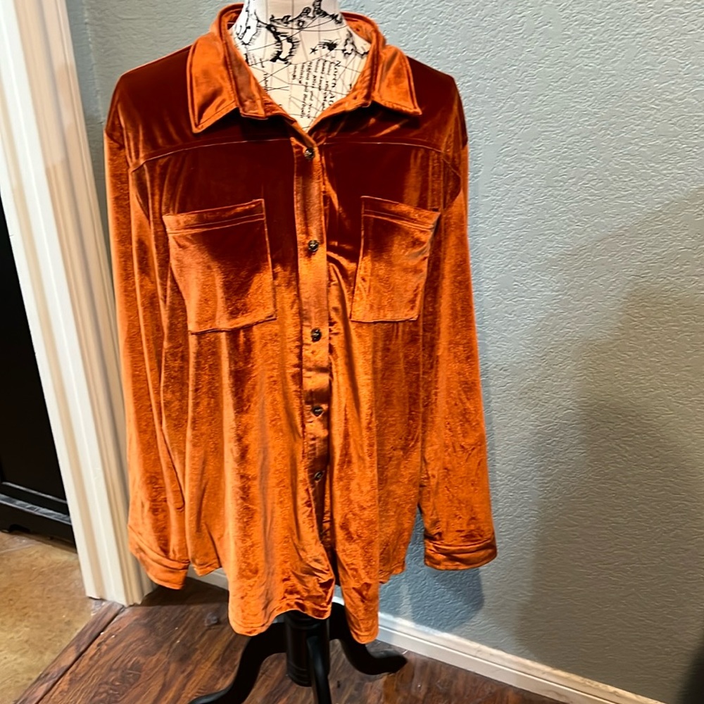 Velvet long sleeve top